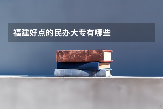 福建好点的民办大专有哪些