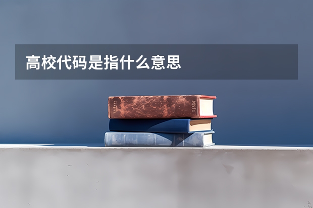 高校代码是指什么意思
