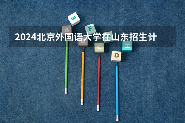 2024北京外国语大学在山东招生计划