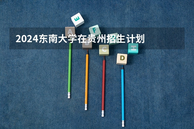 2024东南大学在贵州招生计划