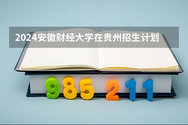 2024安徽财经大学在贵州招生计划