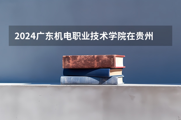 2024广东机电职业技术学院在贵州招生计划