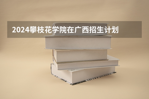 2024攀枝花学院在广西招生计划