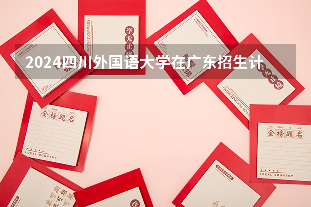 2024四川外国语大学在广东招生计划